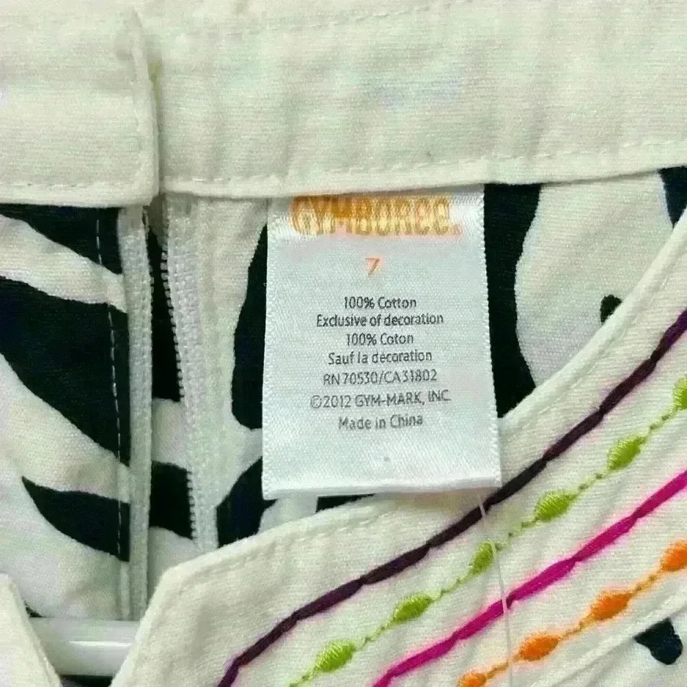Gymboree Wild For Zebra Animal Print Shift Dress Black White size 7 girls - Picture 6 of 12